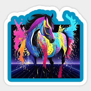 Horse painted fluorescent Sticker